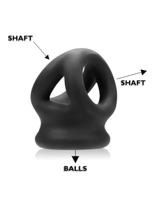 Oxballs Tri-Squeeze Cocksling Ballstretcher Black OS