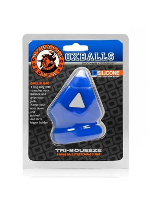 Oxballs Tri-Squeeze Cocksling Ballstretcher Blue OS