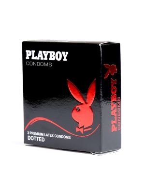 Playboy Dotted Condom 3 Pack Transparent Standard