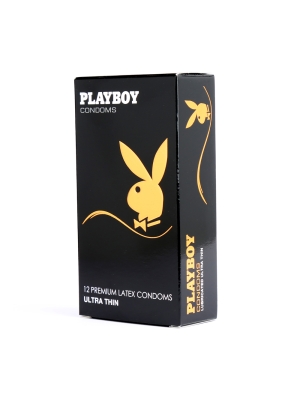 Playboy Ultra Thin Condom 12 Pack Transparent Standard