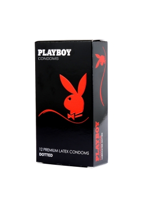 Playboy Dotted Condom 12 Pack Transparent Standard