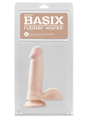 Ομοίωμα με βεντούζα Basix 6 Inch Dong With Suction Cup - χρώμα δέρμα