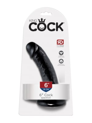 Ρεαλιστικό ομοίωμα πέους King Cock Black 6in