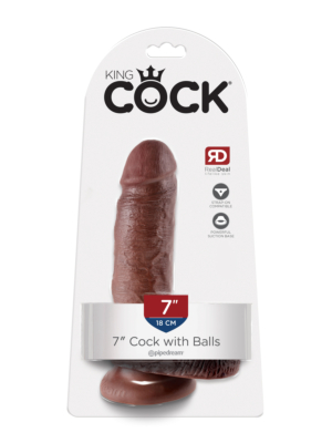 Pipedream King Cock With Balls Brown 7in