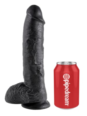 King Cock Cock with Balls Black 10in