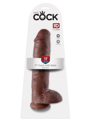 Pipedream King Cock Cock with Balls Brown 11in