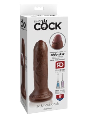 King Cock Uncut Brown 6in