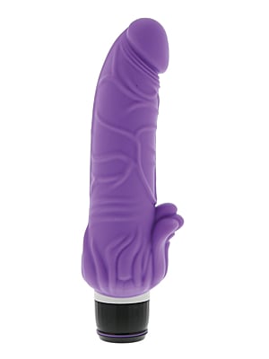 Seven Creations Silicone Classic Vibe With Clit Stim Purple OS