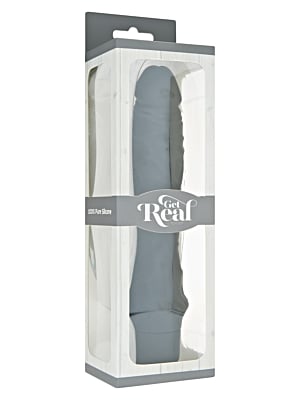 Get Real Large Realistic Vibrator 24cm Black 23 cm. - black