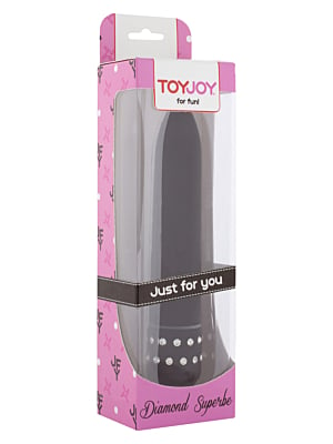 Κλασικός Δονητής Diamond Superbe Vibrator (Μαύρος) - Toy Joy