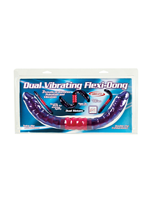 Dual Vibrating and Pulsating Flexi-Dong Purple