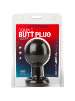 Στρογγυλή Πρωκτική Σφήνα Round Doc Johnson Butt Plug Large (Μαύρη) - Pipedream