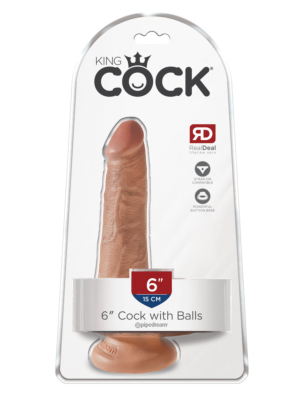 King Cock 15.2cm Cock With Balls Caramel