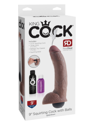 King Cock 9 Inch Squirting Cock - Tan