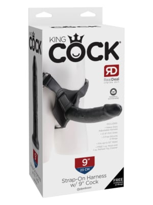 King Cock Strap-on Harness  23cm Cock Black