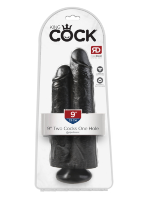 Two Cocks One Hole 9 Inch Black