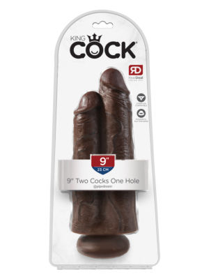 Διπλό Ομοίωμα Πέους King Cock Two Cocks One Hole Double Dildo 23 cm (Brown) - Pipedream