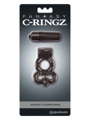 Vibrating Cock Ring Fantasy C-Ringz Infinity - Black