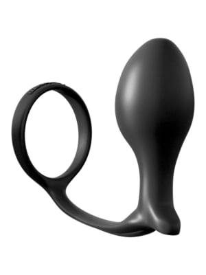 Pipedream Anal Fantasy Collection Ass-Gasm Cock Ring Advanced Plug Black