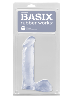 Ρεαλιστικό Ομοίωμα Πέους με Όρχεις 19cm (Διάφανο) - Pipedream Basix Rubber Works