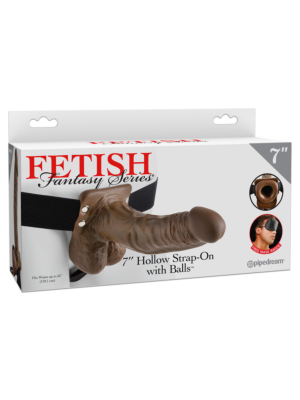 Fetish Fantasy Series 7" Hollow Strap-On with Ball Brown/Black