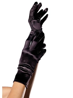 Wrist Length Satin Gloves