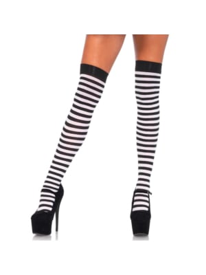 Striped Stockings - Black/White