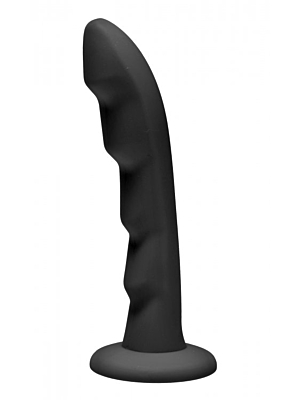 Ripples Silicone Strap On Harness Dildo- Black