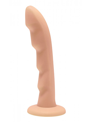 Ripples Silicone Strap On Harness Dildo- Flesh