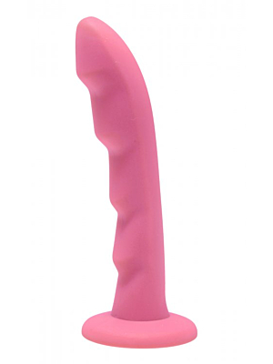 Ripples Silicone Strap On Harness Dildo- Pink