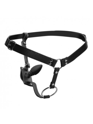 Harness With Cock Ring And Anal Plug