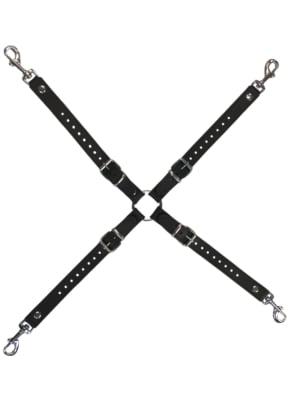 Universal connection strap with carabiner "Hogtie" adjustable