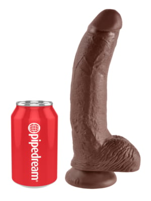 KING COCK 9INCH COCK WITH BALLS BROWN