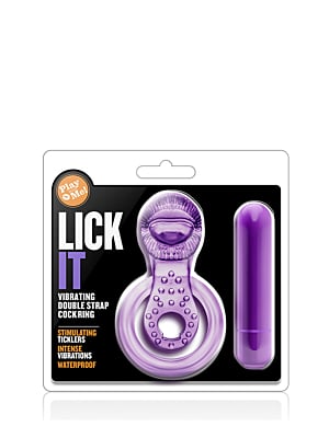 Δονούμενο Δαχτυλίδι Πέους Play With Me Lick It Double Strap Cock Ring (Μωβ) - Blush