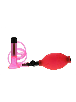 CLITORAL VIBRATING PUMP - CLEAR HOT PINK