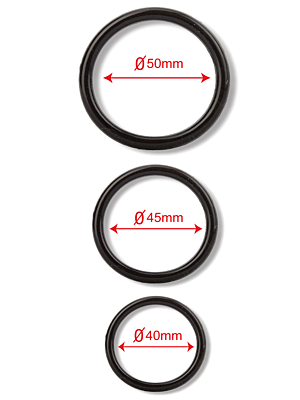 COCK & BALL RINGS 40,45,50MM BLACK