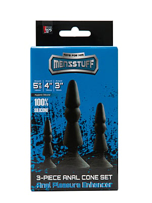 MENZSTUFF 3-PIECE ANAL CONE SET BLACK