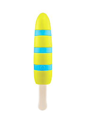 Επαναφορτιζόμενος Δονητής Γλειφιτζούρι Σιλικόνης Popsicle Vibrator (Κίτρινο/Μπλε) - NMC - Αδιάβροχος