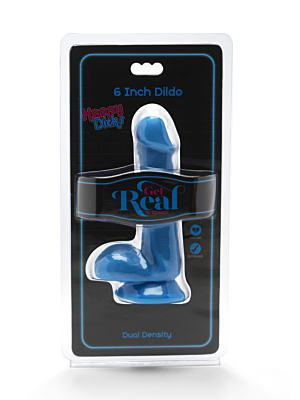 Ρεαλιστικό Ομοίωμα Πέους με Όρχεις Happy Dicks Get Real 16.5 cm (Μπλε) - Toy Joy - Αδιάβροχο - Βάση Βεντούζας
