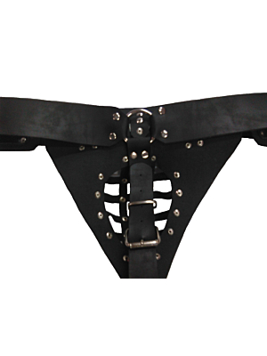 Men's Chastity Underwear - Vegan Leather Cock Cage