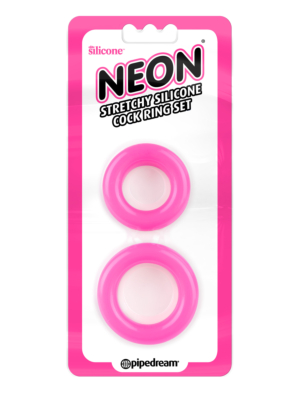 Neon  Stretchy Silicone Cock Ring - Hot Pink