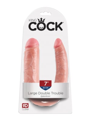 King Cock U-Shaped Large Double Trouble 18 cm - Διπλό Ρεαλιστικό Ομοίωμα Πέους