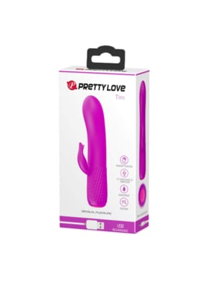 Δονητής Κουνελάκι Σιλικόνης Sensual Pleasure Tim Rabbit Vibrator (Μωβ) - Pretty Love