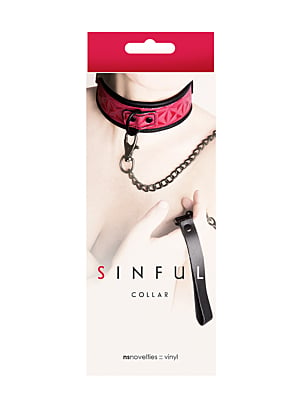 Sinful Collar with Leash - Pink