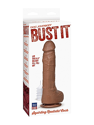Squirting Realistic Cock - 1 oz. Nut Butter - Brown