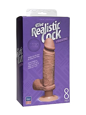 The Realistic Cock - Vibrating 8 Inch - Brown