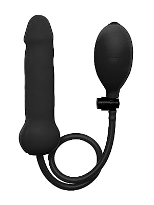 Inflatable Silicone Dong - Black