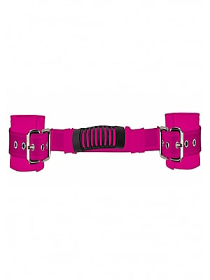 Adjustable Leather Handcuffs - Pink