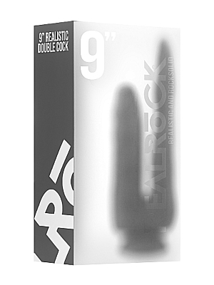 Διπλό Ομοίωμα Πέους RealRock Double Penetration Cock Διάφανο με Βάση Βεντούζας 23 cm - Shots Media