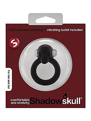 Δονούμενο Δαχτυλίδι Πέους Shadow Skull Cock Ring (Μαύρο) - Shots Media